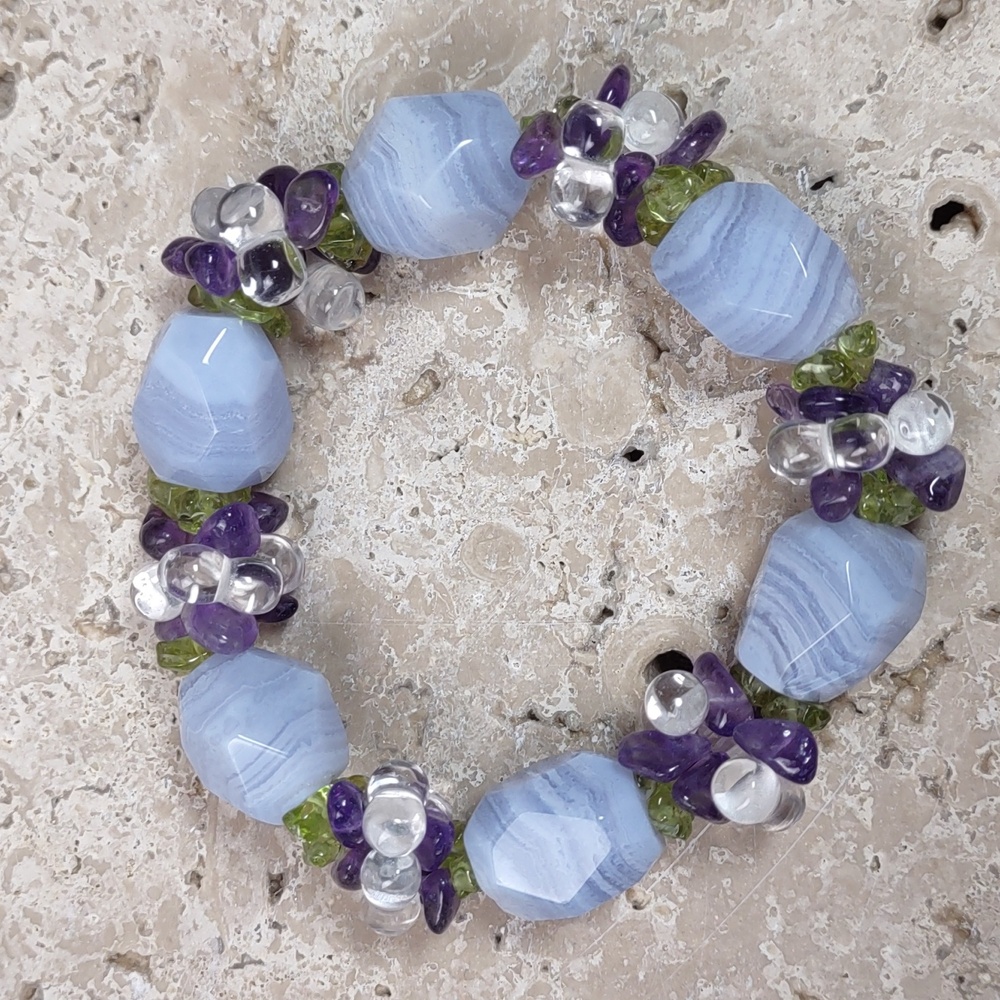 Ross Simons Chalcedony/Multi Gemstone Stretch Bra… - image 3